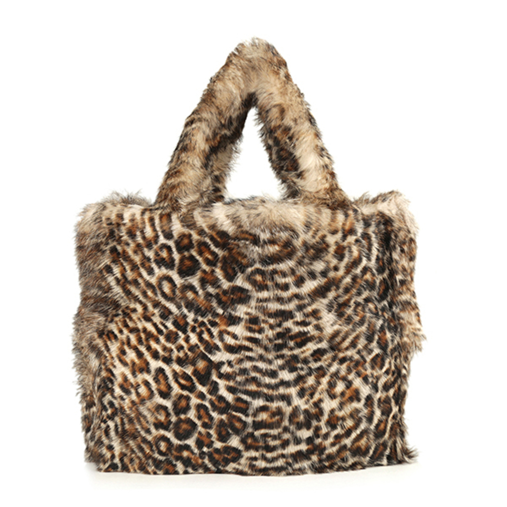 Miu Miu Tan Shearling Printed Bag Tote